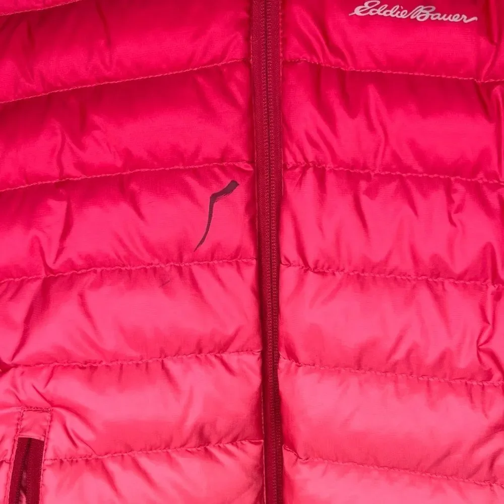 Eddie Bauer Reversible Duck Down Jacket Coat Royal Red/Pink Ombré Girl M/10/12